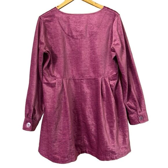 Soft Surroundings Fiona Chenille Tunic Shirt jacket Fuchsia Berry size large - Picture 2 of 10